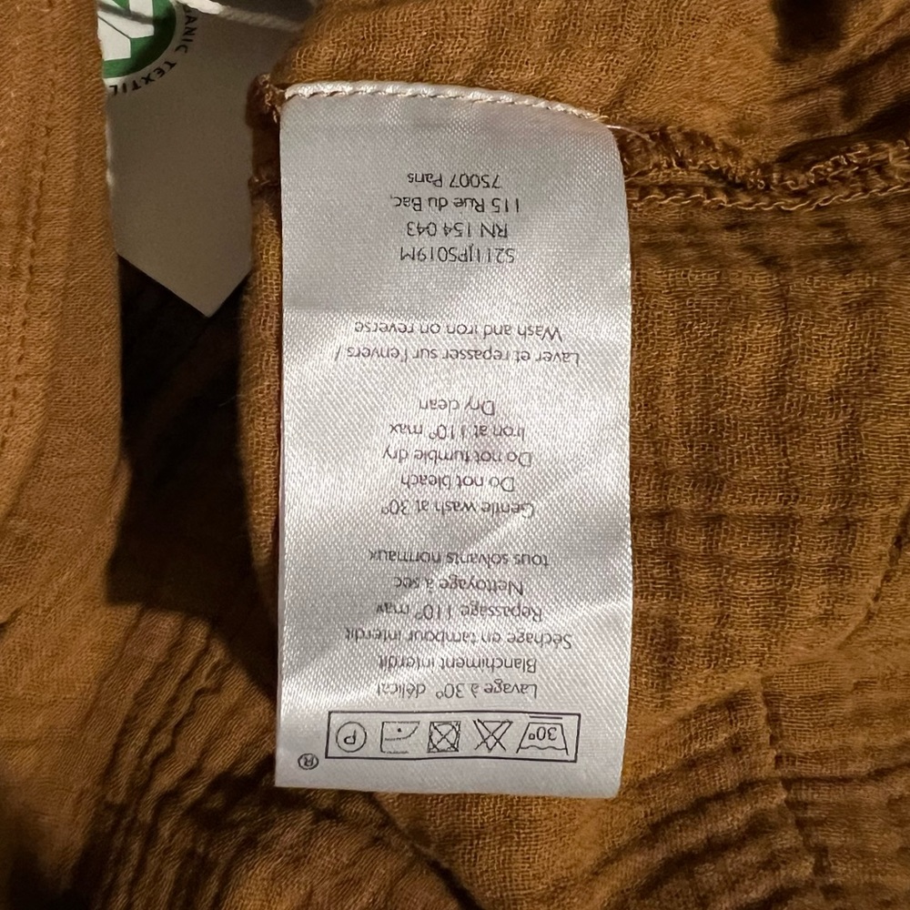 Sezane Mustard Button-Front Belted Romper - Picture 11 of 11